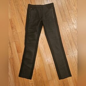 Jamie Sadock Ribbed Moto Leggings Women’s Size 6 Stretch Ponte Knit Zip Pockets